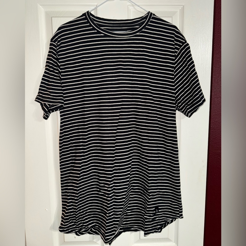 Black and White Striped unisex Shirt